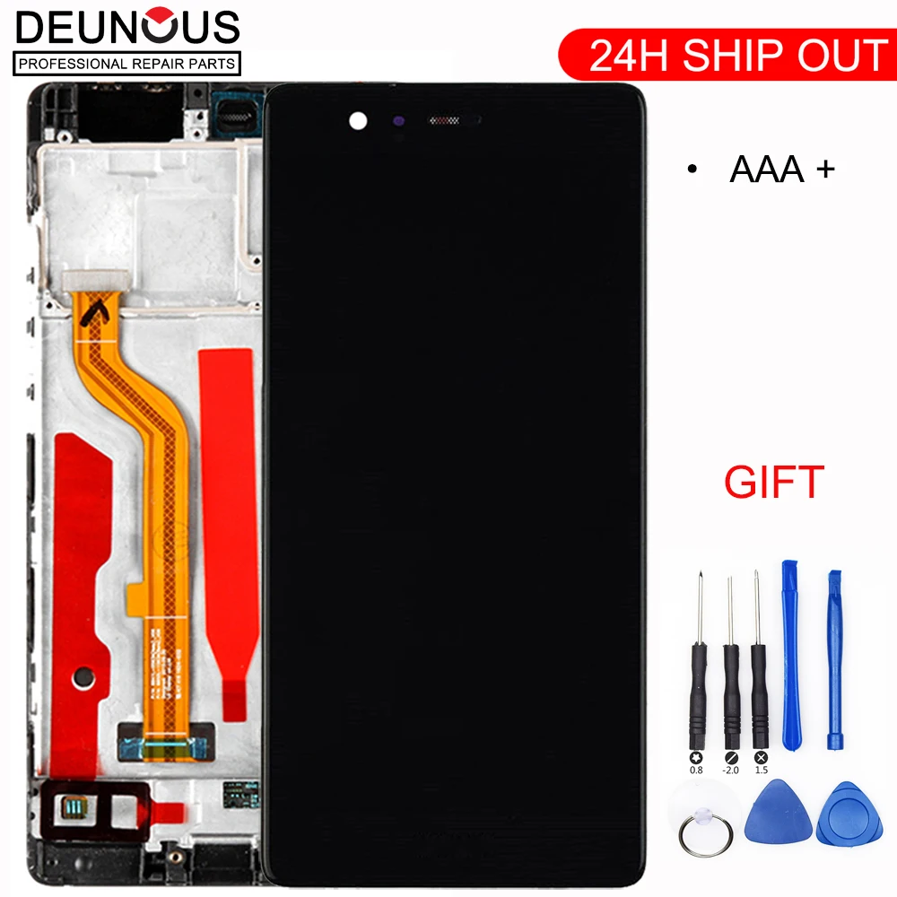 5.2 Inch AAA Quality LCD +Frame For HUAWEI P9 Lcd Display Screen EVA-L09 EVA-L19 Digiziter Assembly | Мобильные телефоны и