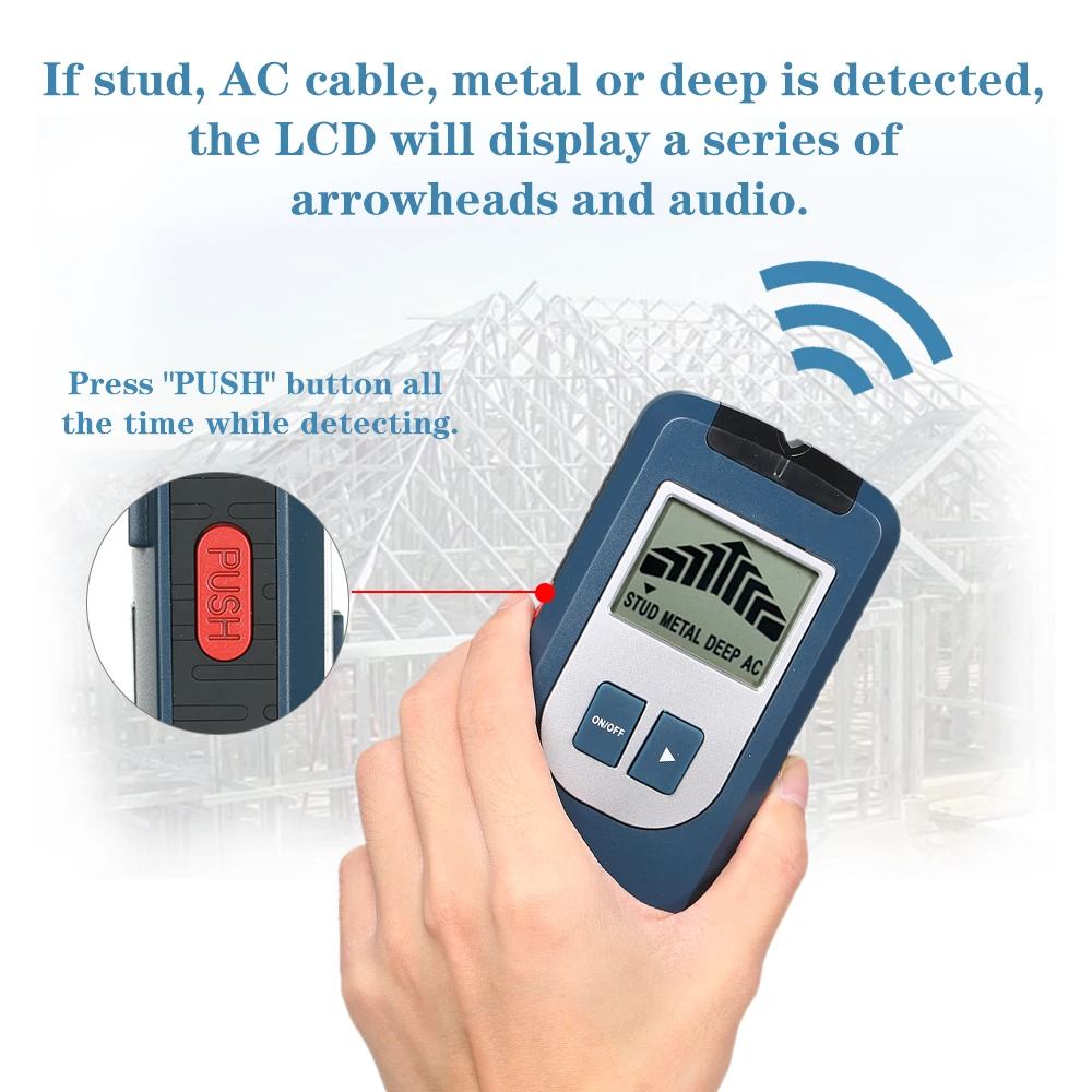Multi 4in1 Metal Detectors Metal Stud Sensor Deep Electrical Live Wires Detectors Wall Scanner Box Finder Wall Detecting
Multi 4in1 Metal Detectors Metal Stud Sensor Deep Electrical Live Wires Detectors Wall Scanner Box Finder Wall Detecting