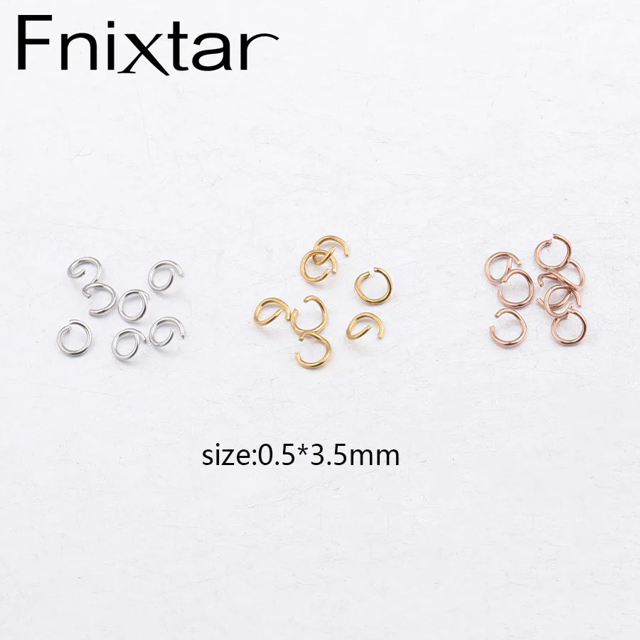 Fnixtar PVD розовое золото Цвет Нержавеющая сталь открытые кольца прыжок 0 5x3 5 мм