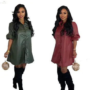 Womens Dresses Spring New Fashion Sexy Dress Long Sleeve Pu Leather Casual Dress Night Party Dresses Clubwear Solid Mini Dress
Womens Dresses Spring New Fashion Sexy Dress Long Sleeve Pu Leather Casual Dress Night Party Dresses Clubwear Solid Mini Dress