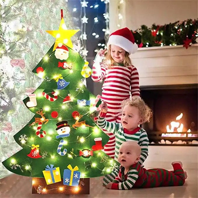 felt christmas tree new year gifts kids diy toys artificial 