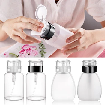 

Wholesale 250ML Nail Art UV Gel Cleaner Container Tool Empty Plastic Nail Polish Remover Alcohol Liquid Press Pumping Bottle