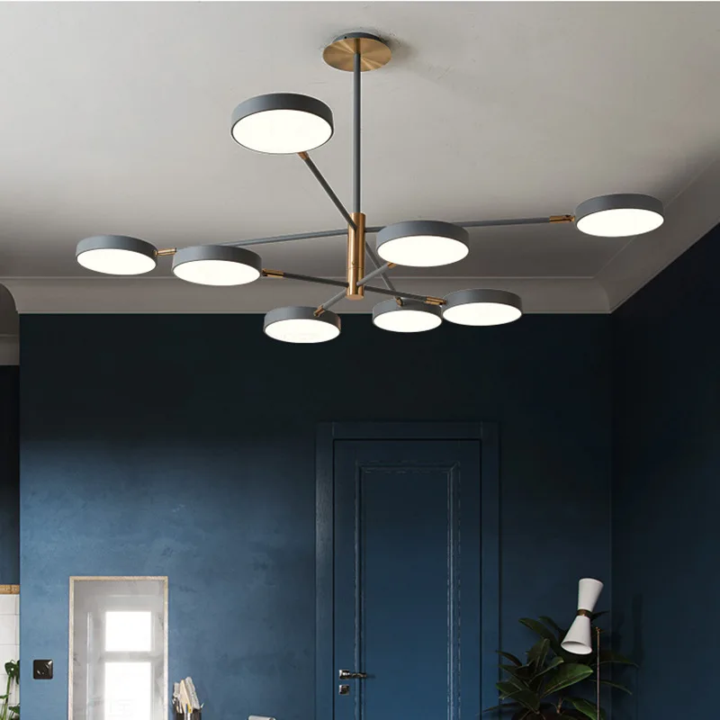 

Nordic Modern Minimalist LED Pendant Lamp Creative 90 Degree Rotating Lampshade Living Room Macaron Lamps Ceiling Lights