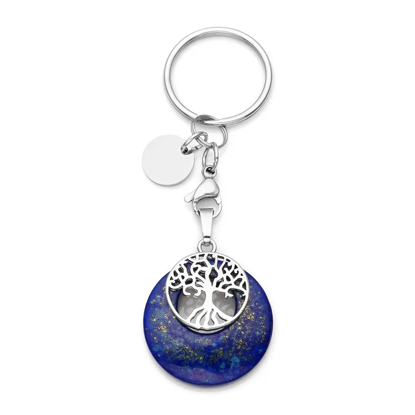 FYJS Unique Silver Plated Tree of Life Circle Lobster Clasp Round Hollow Lapis Lazuli Key Chain for Party Gift
FYJS Unique Silver Plated Tree of Life Circle Lobster Clasp Round Hollow Lapis Lazuli Key Chain for Party Gift