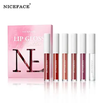 NICEFACE 6 Colors/box Nude Velvet Liquid Lipstick Kit with Lip Base Oil Lips Makeup Cosmetics Matte Lip Gloss Set Waterproof Pen 
NICEFACE 6 Colors/box Nude Velvet Liquid Lipstick Kit with Lip Base Oil Lips Makeup Cosmetics Matte Lip Gloss Set Waterproof Pen