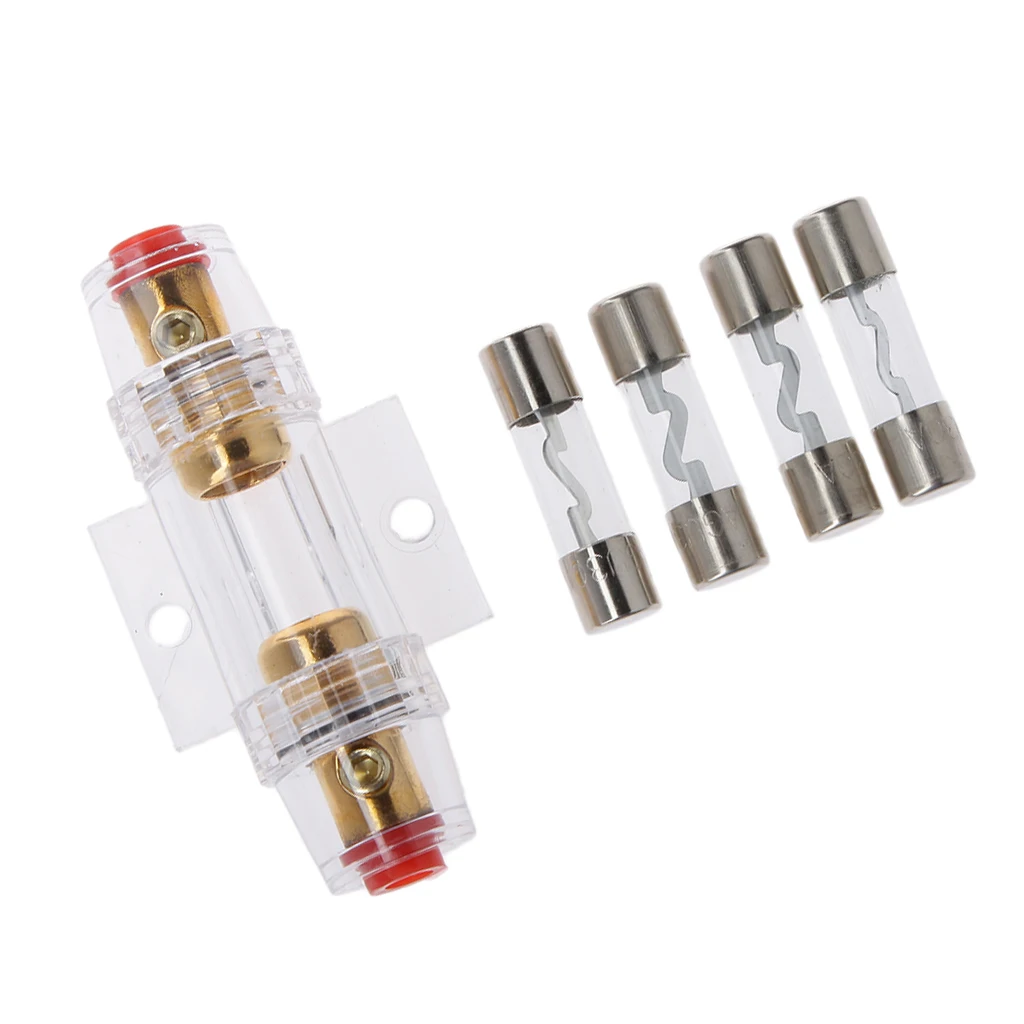 Car Audio Stereo AGU Fuse Holder Box 4 / 8 Gauge Wire With 4pcs 60 AMP Fuses Car Audio Stereo AGU Fuse Holder Box 4 / 8 Gauge Wire With 4pcs 60 AMP Fuses