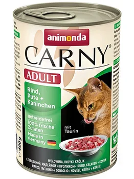 ANIMONDA ANIMONDA CARNY ADULT RIND, PUTE & KANINCHEN for adult cats with beef, turkey and rabbit
ANIMONDA ANIMONDA CARNY ADULT RIND, PUTE & KANINCHEN for adult cats with beef, turkey and rabbit