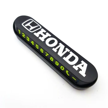 2020 3D New Luminous Car Temporary Parking Card Sticker Emblem Auto Phone Number Card Plate For Honda Car styling Accessories