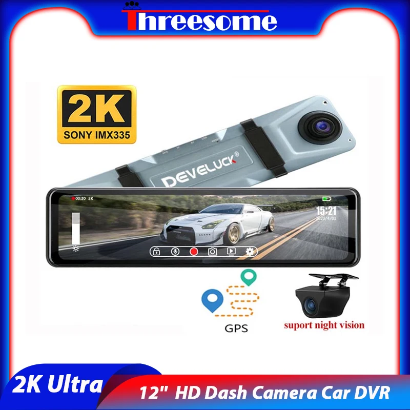 2K Stream Media Dash Cam 12" Car DVR Mirror Cameras IPS Touch Square Screen Anti-jamming Rear Camera Time-lapse Video Recorders 
2K Stream Media Dash Cam 12" Car DVR Mirror Cameras IPS Touch Square Screen Anti-jamming Rear Camera Time-lapse Video Recorders