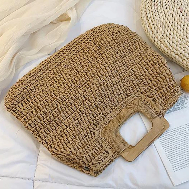 Gusure Large Rattan Tote - Wicker Woven Summer Travel Shoulder Bag 5 H3e58d0cb34984f018be5ce4c4efe47a9O