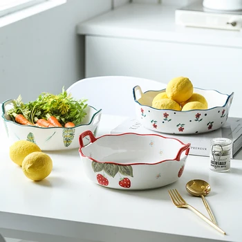 Northern Europe underglaze color double ear plate baking plate cheese baked rice microwave oven ceramic tableware baking bowl ho
Northern Europe underglaze color double ear plate baking plate cheese baked rice microwave oven ceramic tableware baking bowl ho