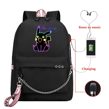 PIKA Print Laptop School-Bags Travel Female Canvas USB Charging Backpacks Girls Anime Backpack Fashion Teenager Black Bookbag
PIKA Print Laptop School-Bags Travel Female Canvas USB Charging Backpacks Girls Anime Backpack Fashion Teenager Black Bookbag
