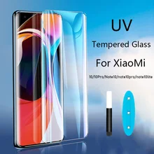 Protecteur d'écran pour Xiaomi Mi 10 CC9 Pro, colle liquide UV, verre trempé, entièrement incurvé, pour Mi Note 10 Pro lite=