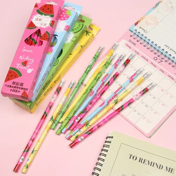 12 PCs/Box Standard Pencils Set with Eraser Non-toxic HB Fresh Fruit Pencil Black Pencils Kids Smooth Writing Tools Stationery
12 PCs/Box Standard Pencils Set with Eraser Non-toxic HB Fresh Fruit Pencil Black Pencils Kids Smooth Writing Tools Stationery