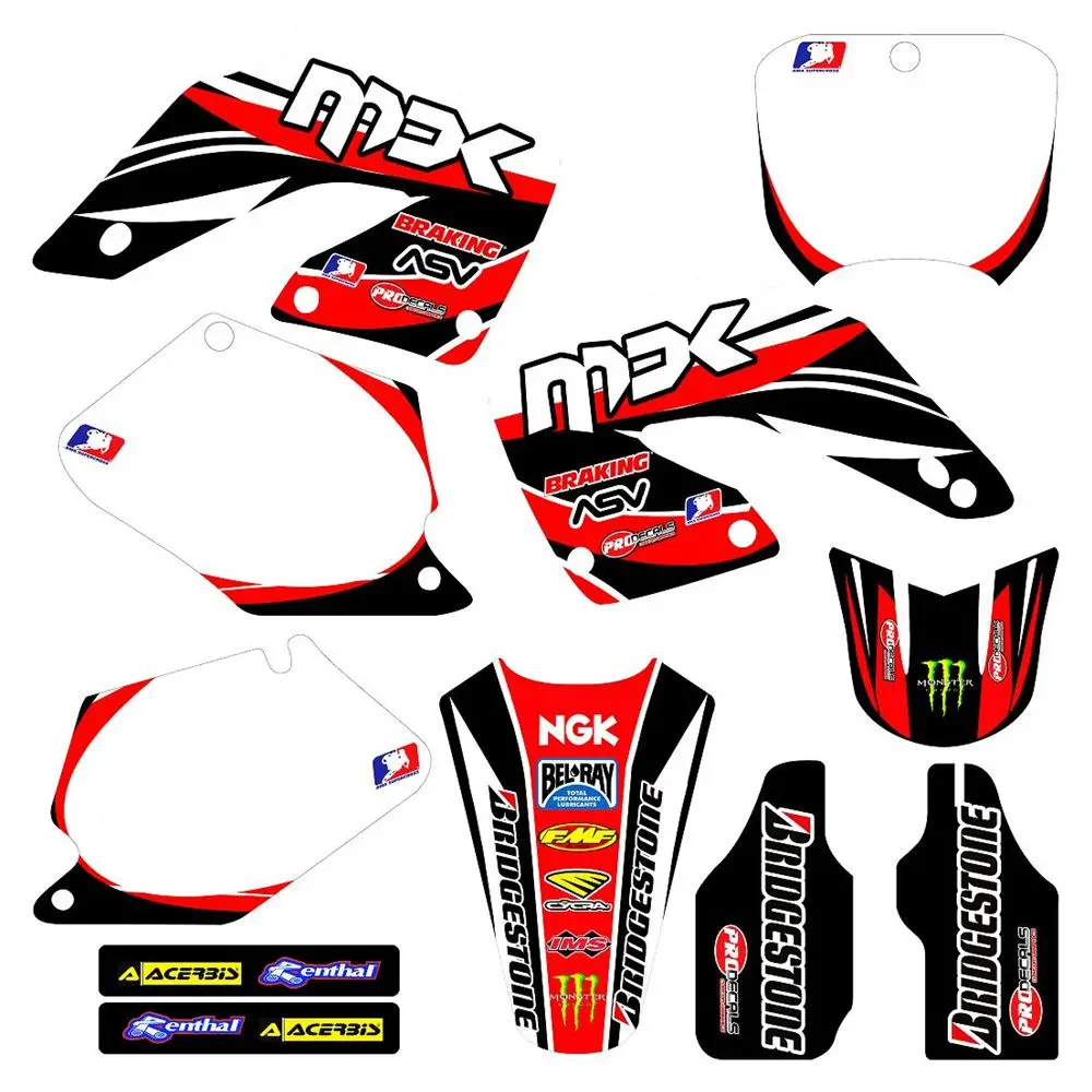 New Full Graphics Decals Stickers Custom Number Name 3M Matte Stickers Waterproof For HONDA CR125 CR250 2000 2001
New Full Graphics Decals Stickers Custom Number Name 3M Matte Stickers Waterproof For HONDA CR125 CR250 2000 2001