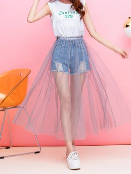 Summer Black White Gray Single Layer Mesh Skirt England Preppy Style High Street Ruffle Elastic Waist Basic Tulle Long Skirts
Summer Black White Gray Single Layer Mesh Skirt England Preppy Style High Street Ruffle Elastic Waist Basic Tulle Long Skirts