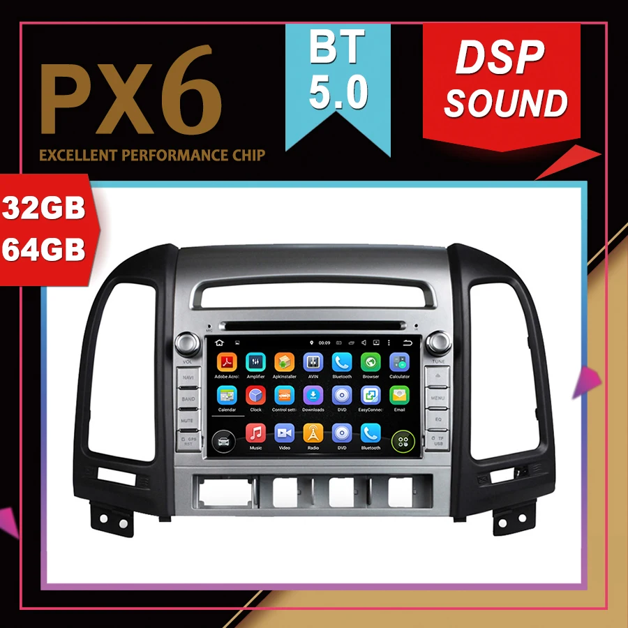 PX6 Отличная производительность Android 9 0 Автомобильный мультимедийный GPS для HYUNDAI IX45