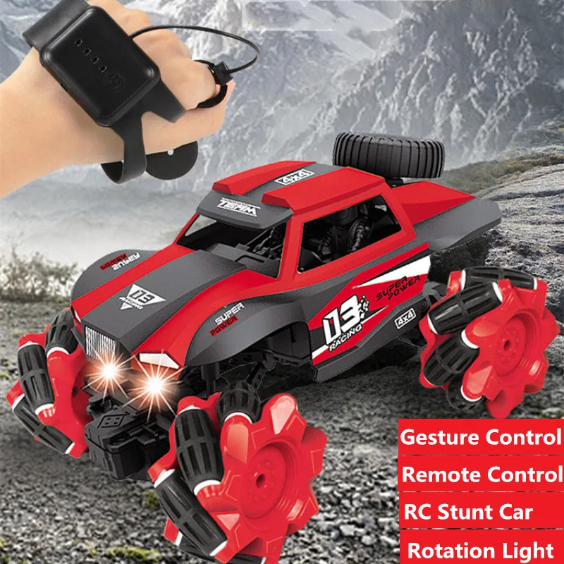 Gesture sensing Remote Control 2.4G 4WD Driving RC Stunt Car Toy Model 360 degree rotation flip watch control car light sound
Gesture sensing Remote Control 2.4G 4WD Driving RC Stunt Car Toy Model 360 degree rotation flip watch control car light sound