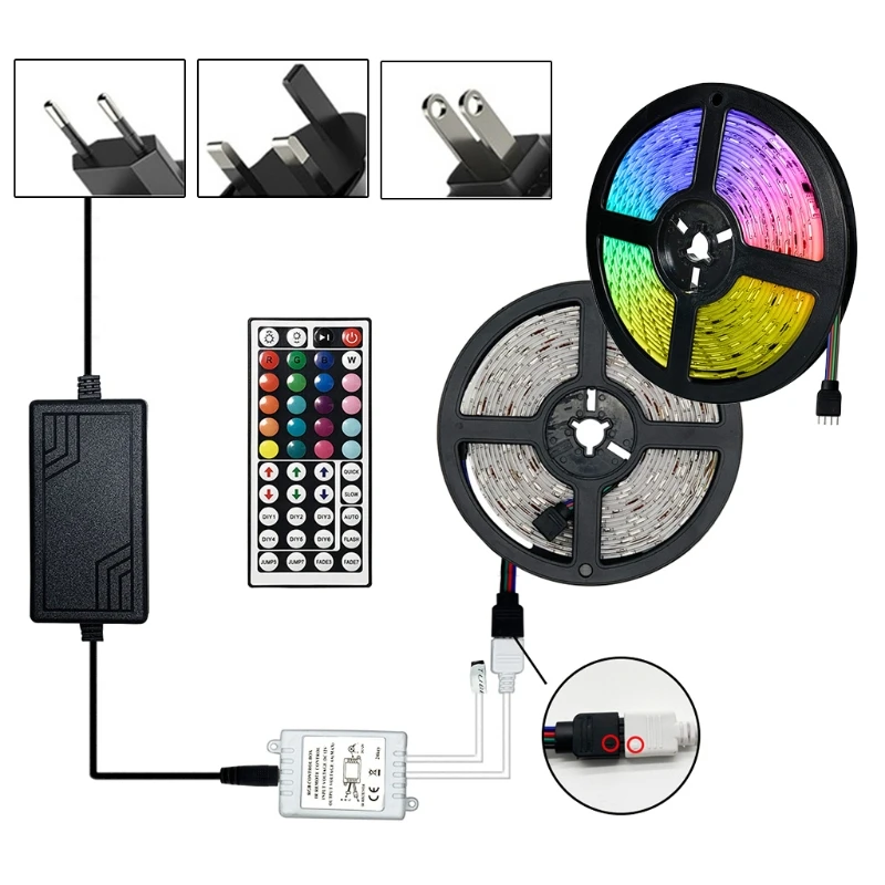 1 Set 10m IP65 Waterproof LED Light Strip with 300LEDs 5050RGB Epoxy Light Strip Controller Power Adapter for Kitchen,Bedroom
1 Set 10m IP65 Waterproof LED Light Strip with 300LEDs 5050RGB Epoxy Light Strip Controller Power Adapter for Kitchen,Bedroom