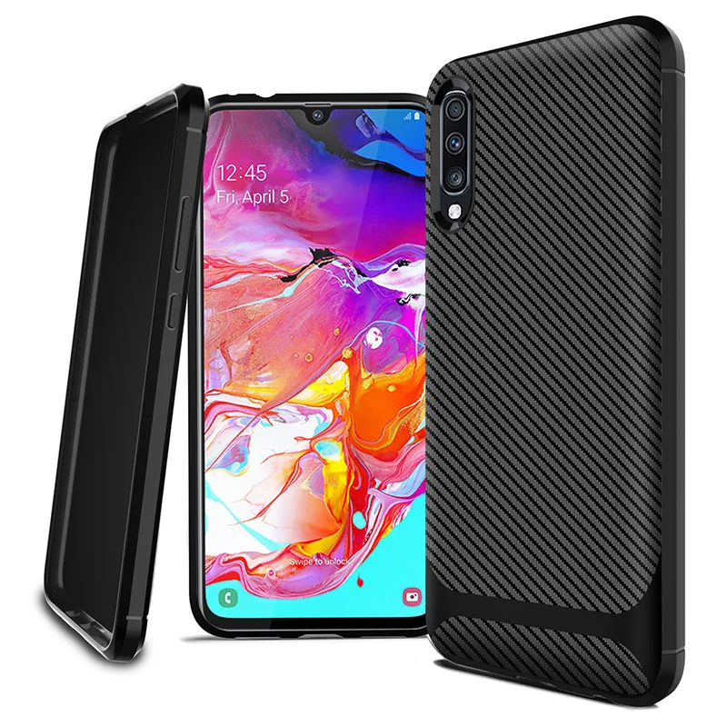 Carbon Fiber case For Samsung Galaxy A71 A70 A51 A50 A40 A20 A20E A10 A20S A30S S10e Note 10 Plus soft Silicone Shockproof Cover | Мобильные