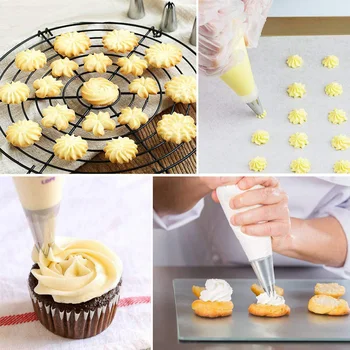 52pcs Piping Bags Non Stick Scrapers Professional Icing Spatula Turntable Cake Decorating Kit Tool Equipment Pastry Tube Cookies