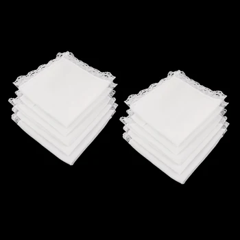 10 Pieces 100% Cotton Solid White Handkerchiefs with Lace Edge Classic Hankies
10 Pieces 100% Cotton Solid White Handkerchiefs with Lace Edge Classic Hankies