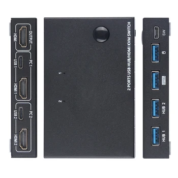 HDMI Splitter converter HDMI KVM Switch 2 Port 4K USB Switch KVM Switcher Splitter Box
HDMI Splitter converter HDMI KVM Switch 2 Port 4K USB Switch KVM Switcher Splitter Box