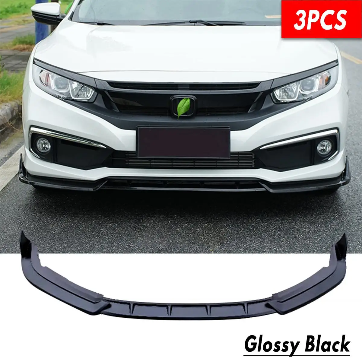3Pcs Glossy Black Front Bumper Lip Spoiler Splitter Protection Protector Diffuser Spolier For Honda For Civic 2/4 Door 2019 2020
3Pcs Glossy Black Front Bumper Lip Spoiler Splitter Protection Protector Diffuser Spolier For Honda For Civic 2/4 Door 2019 2020