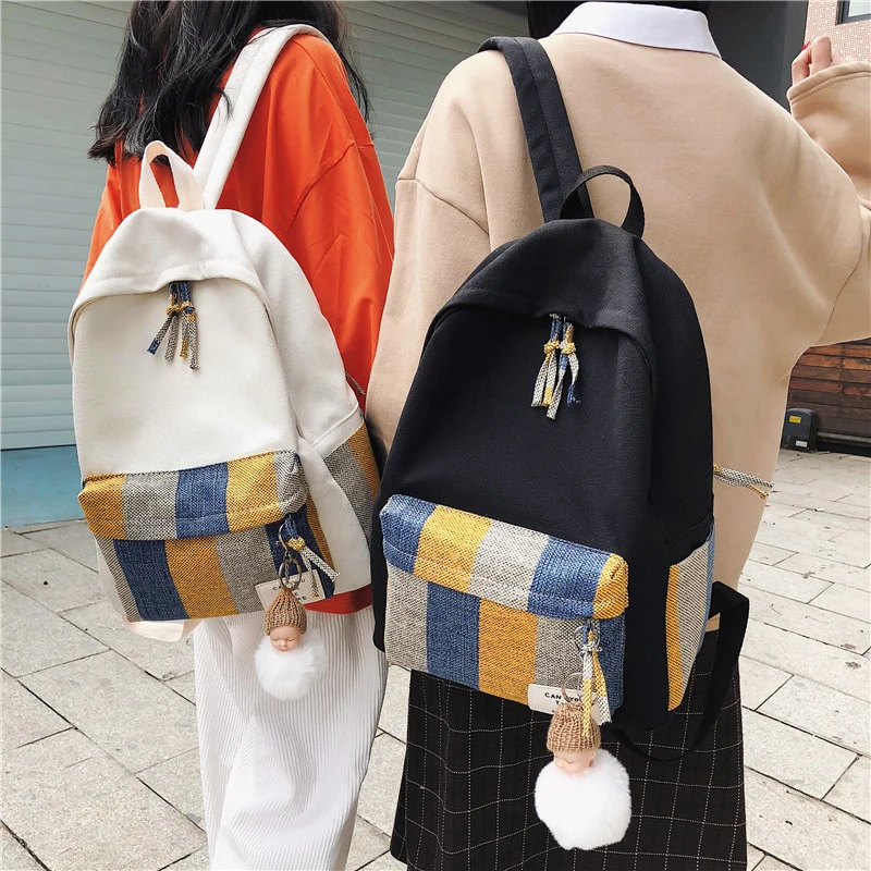 Casual New Backpacks for Women Fashion Canvas Backpack for Teenage Girls Bagpack Striped Knapsack
Casual New Backpacks for Women Fashion Canvas Backpack for Teenage Girls Bagpack Striped Knapsack