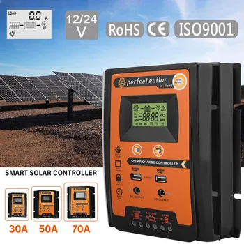 12V 24V LCD Display Overcharge Protection Intelligent Universal 30A 50A 70A Accurate Electrical Dual USB Solar Charge Controller
12V 24V LCD Display Overcharge Protection Intelligent Universal 30A 50A 70A Accurate Electrical Dual USB Solar Charge Controller