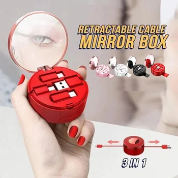 3-In-1 Retractable Cable Mirror Box Multifunctional Charging Cable Makeup Mirror Phone Holder ND998
3-In-1 Retractable Cable Mirror Box Multifunctional Charging Cable Makeup Mirror Phone Holder ND998