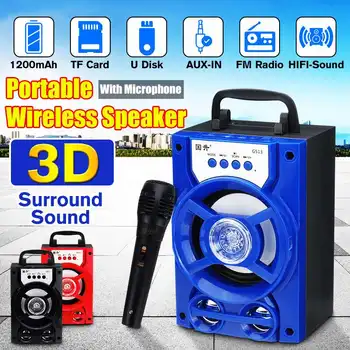 Portable bluetooth Speaker With Microphone Dimmable LED Lights Outdoor Karaoke Machine Subwoofer Support USB/TF Card/AUX/FM
Portable bluetooth Speaker With Microphone Dimmable LED Lights Outdoor Karaoke Machine Subwoofer Support USB/TF Card/AUX/FM