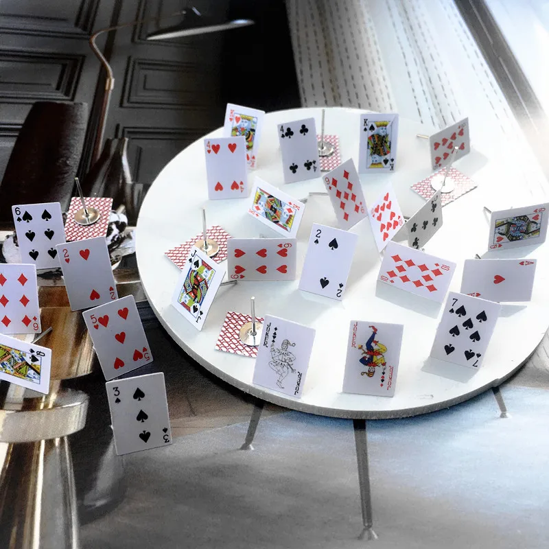 Joe Cool Resin Playing Card and Dice Stud Earring Set