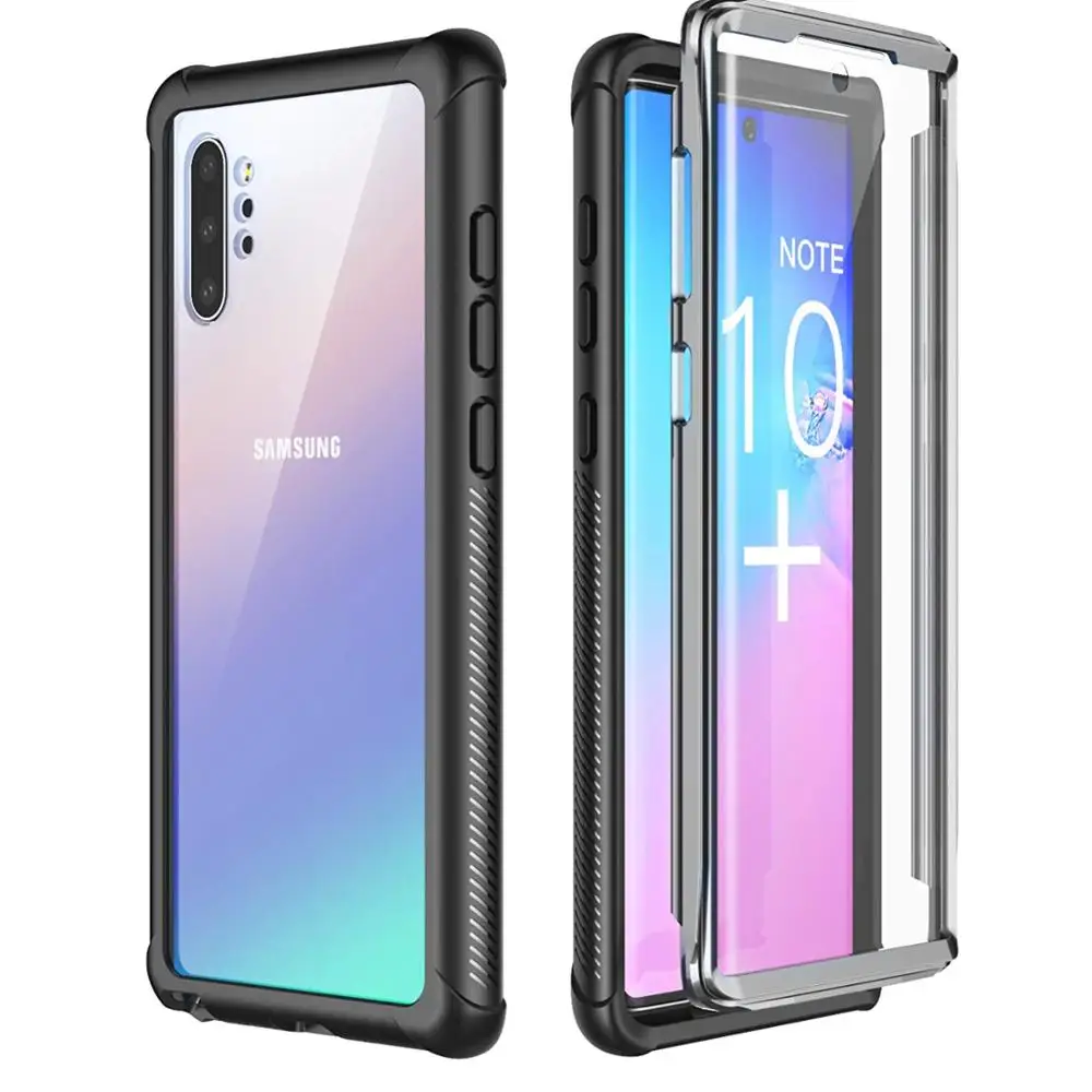 Полноразмерный чехол для Samsung Galaxy Note 10 Plus со встроенным протектором экрана чистым