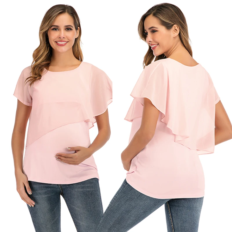 Women's Pregnancy Shirt Maternity Short Sleeve Layered Nursing Tops T-shirt for Breastfeeding Maternity Shirt 2023 Summer New
Women's Pregnancy Shirt Maternity Short Sleeve Layered Nursing Tops T-shirt for Breastfeeding Maternity Shirt 2023 Summer New