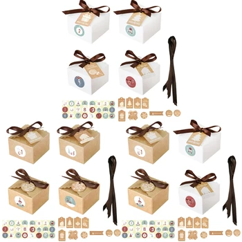 24 Sets Christmas 1-24 Advent Calendar Kraft Paper Candy Box with Tags Stickers Ribbon Gift Storage Decoration
24 Sets Christmas 1-24 Advent Calendar Kraft Paper Candy Box with Tags Stickers Ribbon Gift Storage Decoration