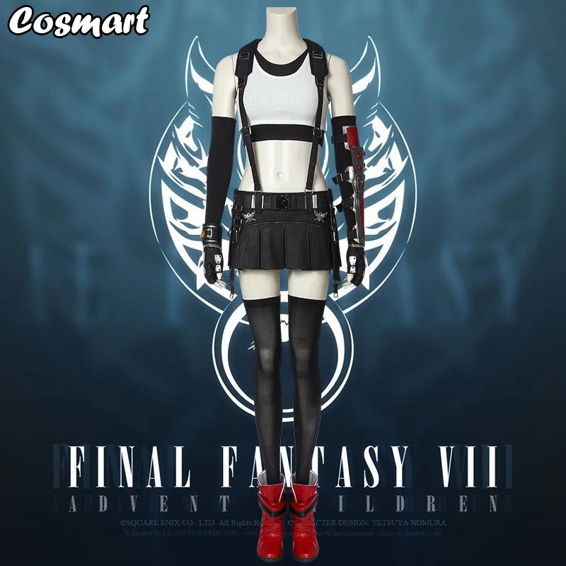 Игра финальная фантазия VII FF7 Tifa Lockhart униформа Косплей Костюм Хэллоуин костюм для