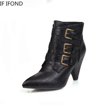 IF IFOND Faux Leather Booties Buckle Straps Zipper Pointed Toe casual High Heels comfortable soft wild women's Ankle Boots
IF IFOND Faux Leather Booties Buckle Straps Zipper Pointed Toe casual High Heels comfortable soft wild women's Ankle Boots