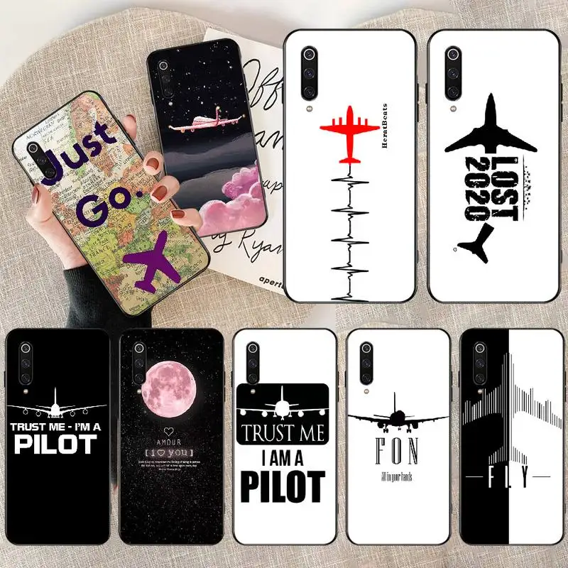 Мягкий резиновый чехол для телефона из ТПУ PENGHUWAN Airplane Planet черного цвета vivo v11 Pro 2019