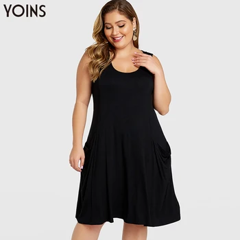 YOINS 2020 Women Casual Solid Sleeveless Round Neck Dress Stylish Female Knee LengthDresses Plus Size Holiday Dating Vestidos
YOINS 2020 Women Casual Solid Sleeveless Round Neck Dress Stylish Female Knee LengthDresses Plus Size Holiday Dating Vestidos