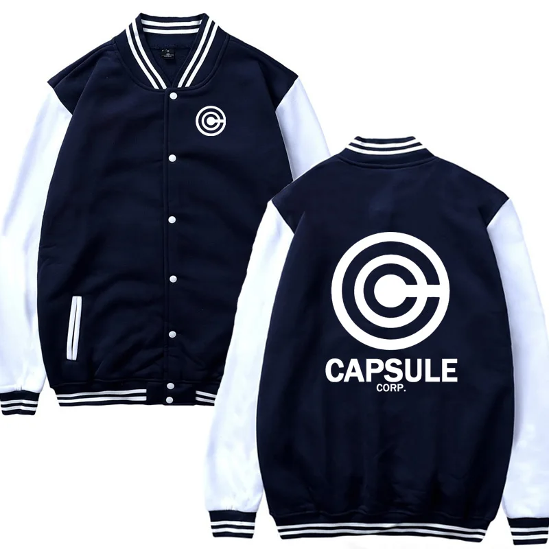 Anime Dragon Ball Baseball uniform Men CAPSULE CORP printed Sweatshirts Warm Harajuku Hip Hop Slim Fit Mens Baseball Jacket
Anime Dragon Ball Baseball uniform Men CAPSULE CORP printed Sweatshirts Warm Harajuku Hip Hop Slim Fit Mens Baseball Jacket