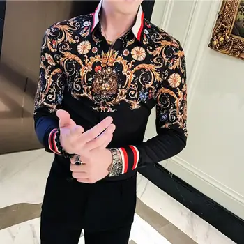 2019 High Quality Floral Shirt Men Slim Long Sleeve Casual Male Shirts Digital Print Night Club Prom Tuxedo Shirt Blouse Homme
2019 High Quality Floral Shirt Men Slim Long Sleeve Casual Male Shirts Digital Print Night Club Prom Tuxedo Shirt Blouse Homme