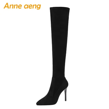 2020 New Spring Women Over-The-Knee Boots High Thin Heel Pointed Toe Solid Elastic Flock Sexy Ladies Women Shoes Black Boots
2020 New Spring Women Over-The-Knee Boots High Thin Heel Pointed Toe Solid Elastic Flock Sexy Ladies Women Shoes Black Boots
