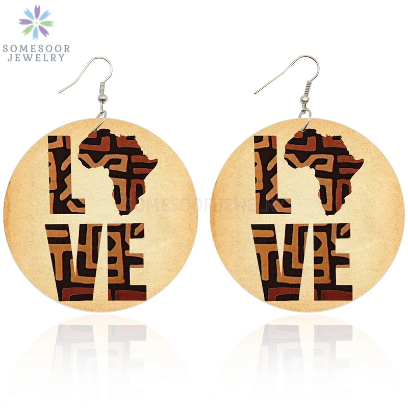 SOMESOOR I LOVE AFRICA Double Sides Printing Wooden Drop Earrings AFRO Motherland Map Design Jewelry For Black Women Gifts 1Pair
SOMESOOR I LOVE AFRICA Double Sides Printing Wooden Drop Earrings AFRO Motherland Map Design Jewelry For Black Women Gifts 1Pair