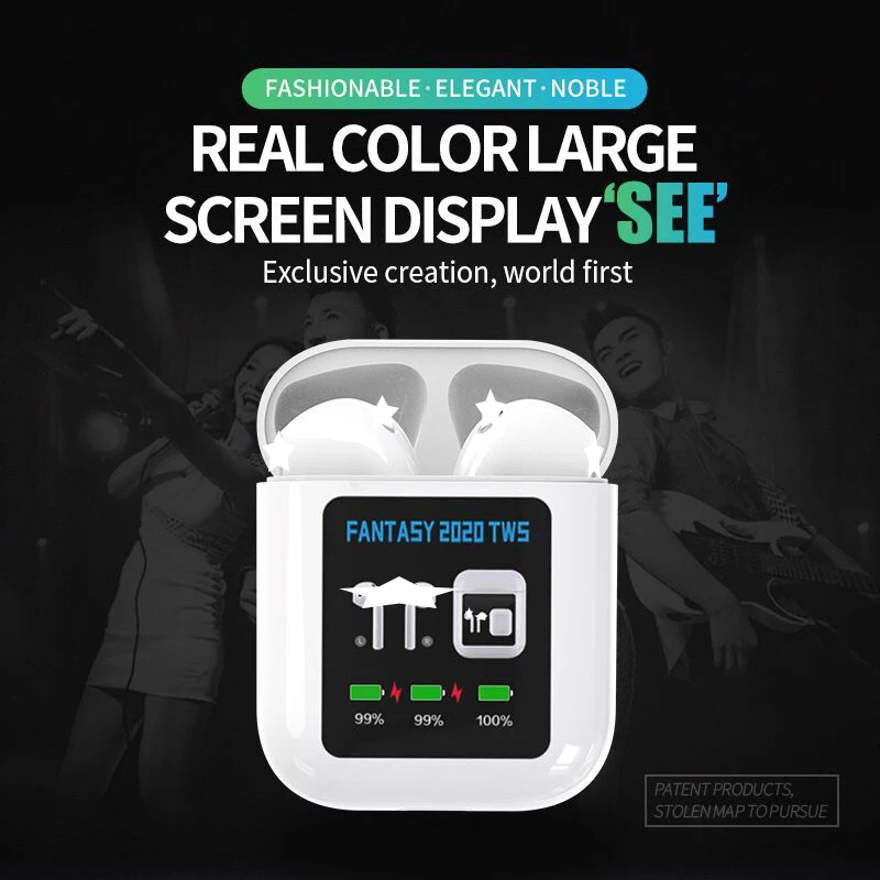 Bluetooth Earphone TWS FANTASY 2020 1.3 inch LCD Display True Wireless Mini IPX4 waterproof Bluetooth 5.0 + Earbuds for Sport
Bluetooth Earphone TWS FANTASY 2020 1.3 inch LCD Display True Wireless Mini IPX4 waterproof Bluetooth 5.0 + Earbuds for Sport