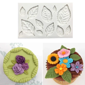 

Rose Leaves Shapes Silicone Sugarcraft Mould, Fondant Cake Decorating Tools Bakeware