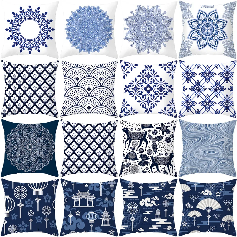 Chinese Style Blue And White Porcelain Pillowcase Mandala Cushion Cover Sofa Pillow Cover Home Decorative Cushion Case 45*45cm
Chinese Style Blue And White Porcelain Pillowcase Mandala Cushion Cover Sofa Pillow Cover Home Decorative Cushion Case 45*45cm