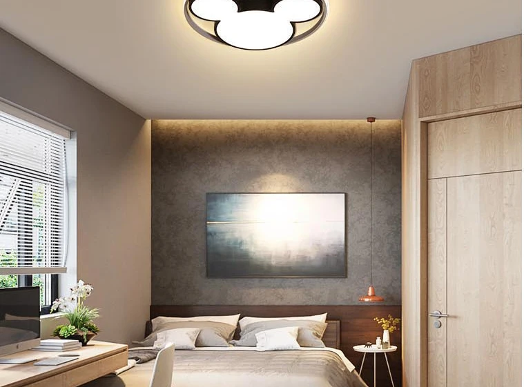 Mickey Mouse Shape Modern LED Ceiling Light Living Room Bedroom Ceiling Light Remote Control Dimming Light Decorative Light Mickey Mouse Shape Modern LED Ceiling Light Living Room Bedroom Ceiling Light Remote Control Dimming Light Decorative Light