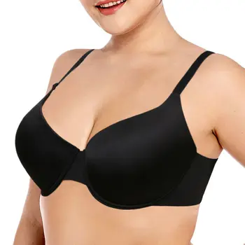 

Vgplay Women Bra Plus Size Solid Plunge Lingerie Breathable Underwire Brassiere Adjusted-straps Unlined Bras For Women