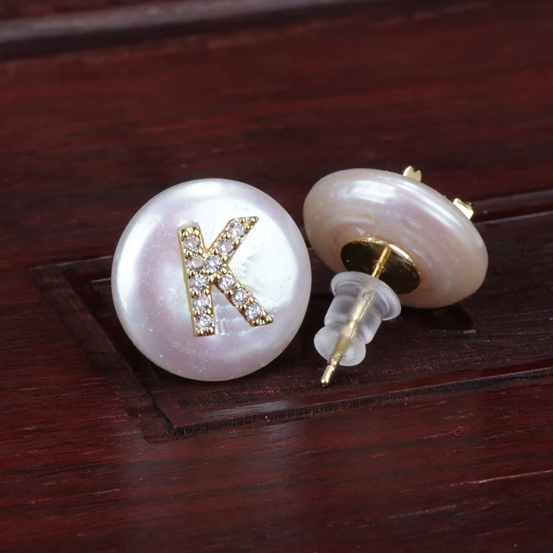 cz tiny 26 initial alphabet letter name charms natural flat freshwater pearl bead charm customized button stud earring for women
cz tiny 26 initial alphabet letter name charms natural flat freshwater pearl bead charm customized button stud earring for women